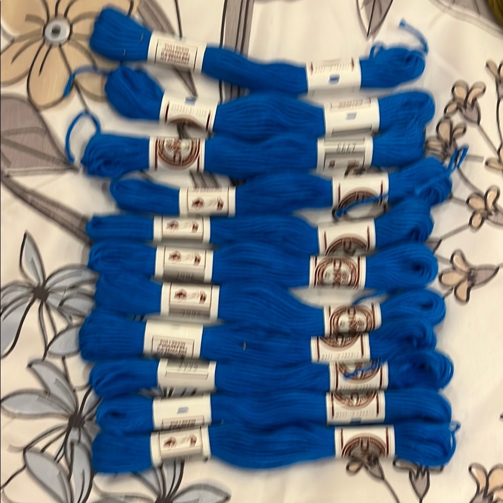 Vibrant Blue Embroidery Floss Set